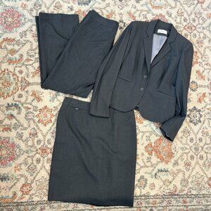 Calvin Klein 3-Piece Suit‎ Set Size 8 – Blazer, Pants & Skirt
